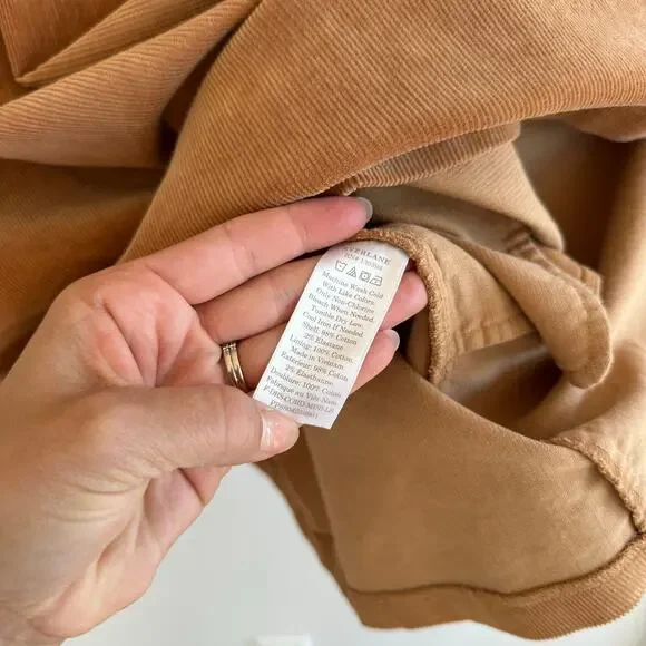 Everlane The Corduroy 3/4 Sleeve Mini Dress Camel Tan XS - Picture 7 of 10